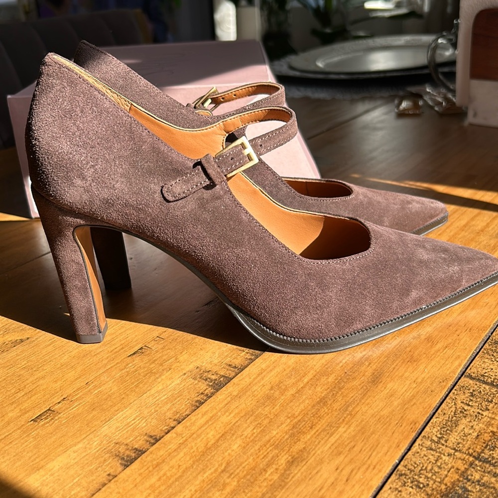 Franco sarto suede leather pumps